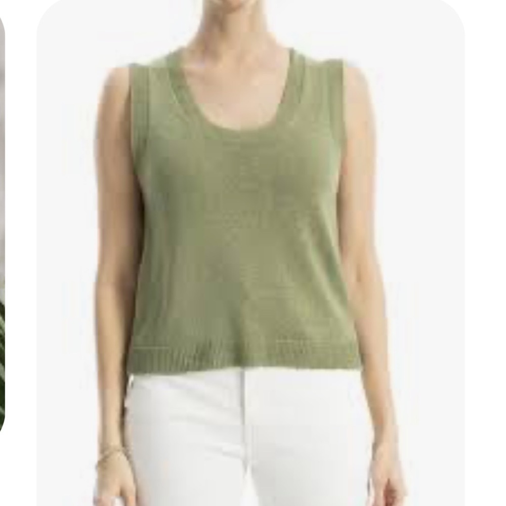 NWT Max Studio Light Green Linen Blend Sweater Knit Top
